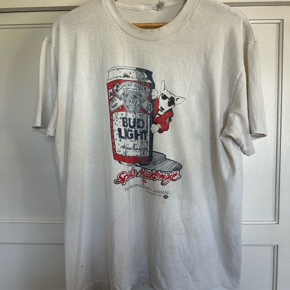 Vintage 1987 Bud Light Spud Mackenzie Party Animal Shirt